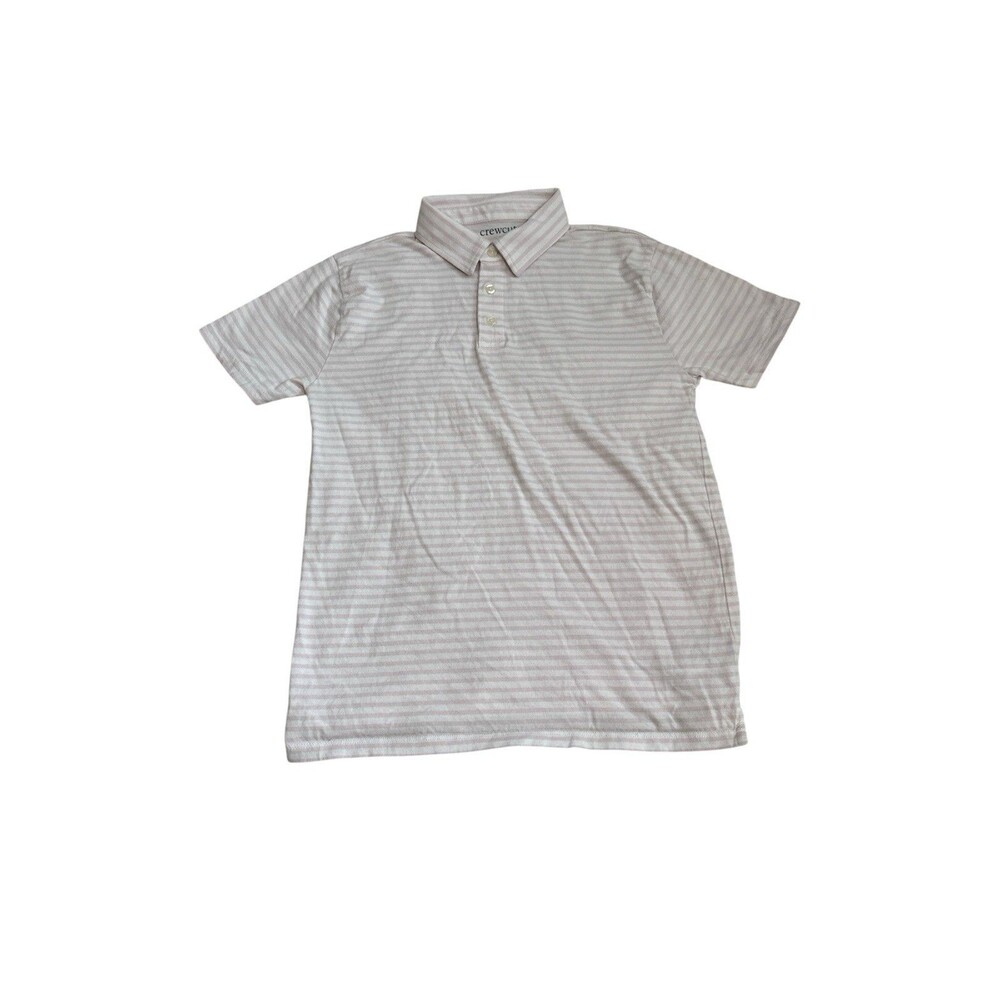 Crewcuts Boys Size XL 12-14 Pink Striped Short Sleeve Polo Shirt Spring Pastel